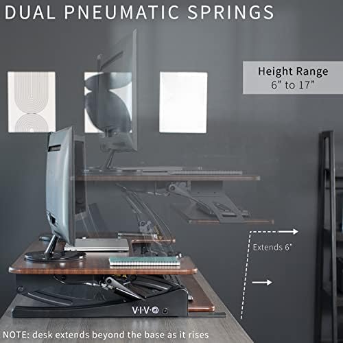 VIVO Dark Walnut 42 in Standing Desk Converter, DESK-V000VLD - Image 5