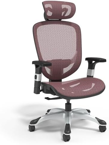 Staples Hyken Ergonomic Mesh Task Chair, Lumbar Support, Swivel, Maroon by Staples
