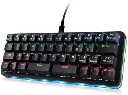 Koolertron 40% Gaming Keyboard, Compact RGB Backlit Mechanical Keypad by Koolertron