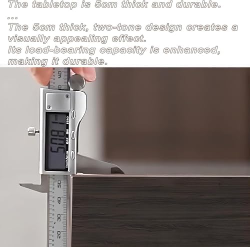 Executive Office Desk with Storage Cabinet,Modern l Shaped Executive Desk,50MM Thick Desktop for CEO Office, Reception & Commercial Workspace - Image 3