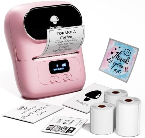 Phomemo M110 Label Maker with 3 Tapes, Bluetooth Portable Thermal Printer by Phomemo