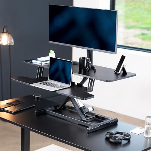 VIVO Black 42 inch Electric Desk Converter, DESK-VE42B - Image 2