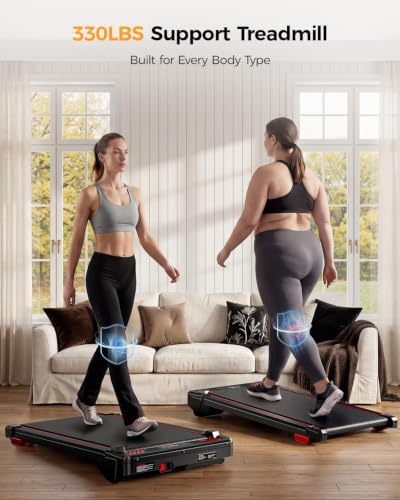 Walking Pad Treadmill, BestGod Incline Under Desk Treadmill 330lbs Capacity, 2.5HP Portable Treadmills for Home, Compact Treadmills Mini Running Machine with Remote Control - Image 3