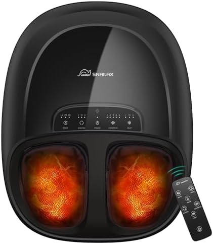 Snailax Shiatsu Foot Massager with Heat, Kneading & Rolling, FSA Eligible by Snailax