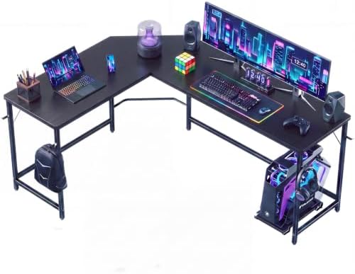 66" L Shaped Gaming Desk Reversible Corner Desk for Home Office by HAPPYMONTLLC