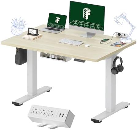 FLEXISPOT EN2 48"x30" Whole-Piece Standing Desk with Power Strip by Unknown