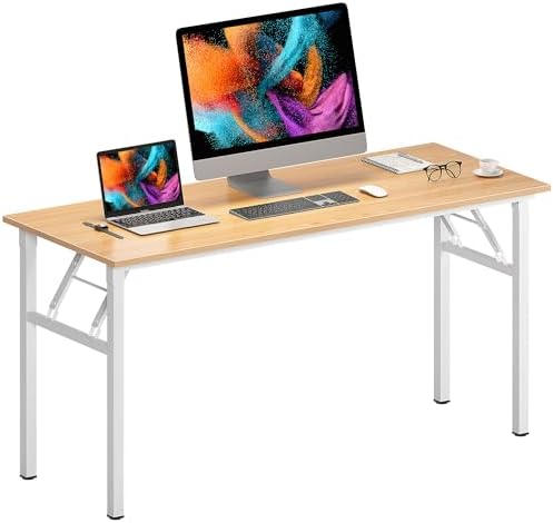 Need Office Computer Desk 60 Inch Sturdy Folding Laptop Table Teak by Need