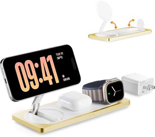 PETINO 3 in 1 Wireless Charging Station for Apple Devices with MagSafe by Petino
