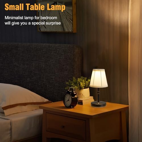 5W LED Cordless Mini Lamp,3000 mah Battery Operated Lamps,3 Color Temperature Dimmable Table Light,Small Rechargeable Lamp,Kitchen Lamps countertop,Restaurant (Black) - Image 3
