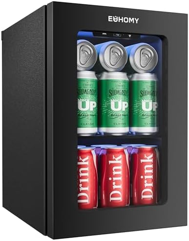 EUHOMY 24 Can Mini Fridge, 18L Beverage Refrigerator with Quiet Compressor by EUHOMY