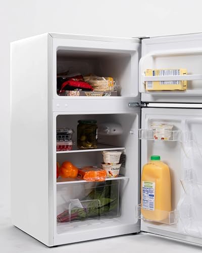 Frigidaire Compact Refrigerator with Top Freezer - 2 Door Fridge with 3.2 Cu Ft, Contemporary Series, White - Image 4