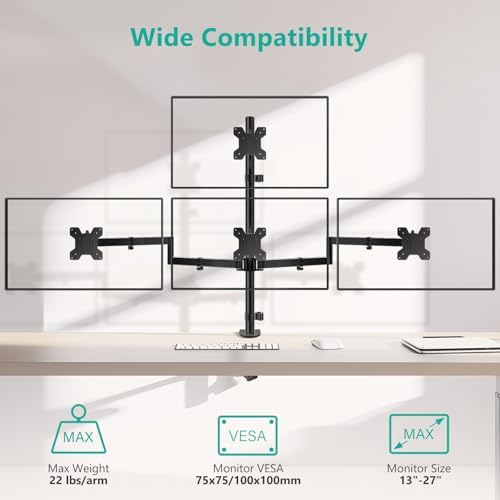 WALI Stacked 4 Monitor Mount for 13-27 inch Screens, up to 22 lbs per Arm - Image 2