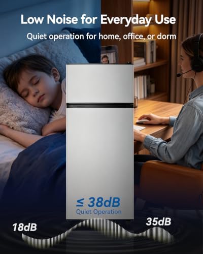 Tehanld 4.4 Cu.Ft Fridge Freezer for Dorm/Office, 2-Door, Quiet - Image 7