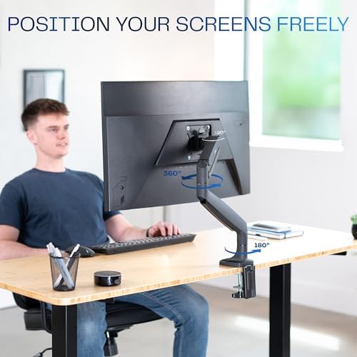 VIVO Premium Aluminum Height Adjustable Single Monitor Articulating Desk Mount Stand w/Gas Spring Arm Fits up to 32" Screen (STAND-V001Q) - Image 6