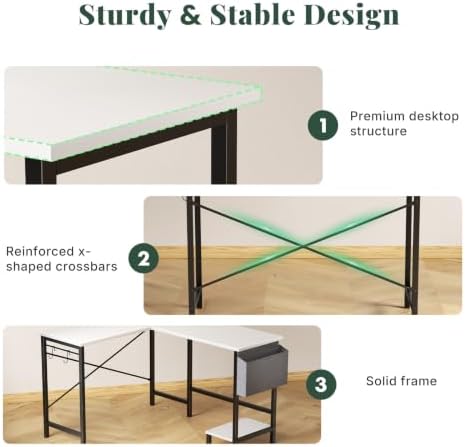 L Shaped Computer Gaming Desk with PC Stand for Home Office - Image 5