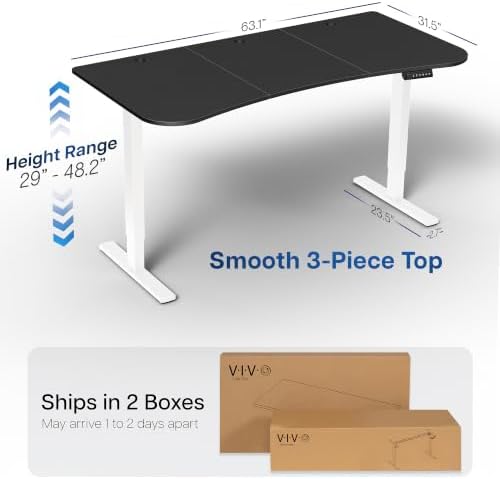 VIVO Black 63 x 32 in Standing Desk, DESK-KIT-1W1B - Image 3