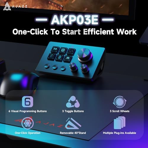 AJAZZ Macro Keypad Stream Controller Deck Gaming Streaming Shortcut Keyboard, 6 Programmable Keys Customizable Visual AI Pad USB Soundboard for YouTube, Desk Office Setup, Laptop, PC, Mac [Macintosh] - Image 2