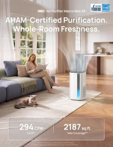 DREO Smart Air Purifier for Home, Washable Pre-Filter, Air Cleaner with Wi-Fi/Voice/Alexa,Smoke,Dust,Pollen,Odor,PM2.5 Quality Monitor, 4 Speeds & Auto/Turbo/Quiet HEPA Sleep Mode, DR-HAP003AS - Image 3