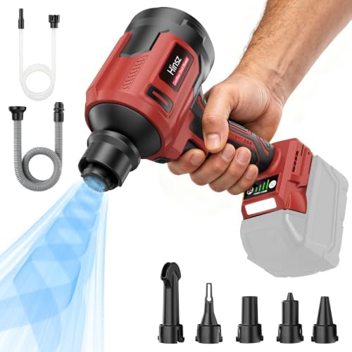 Upgraded Cordless Air Duster Blower Compatible with Milwaukee 18V Battery, 4-in-1 Portable Compressed Air Mattress Pump, 120,000 RPM Brushless Motor, 4-Speed & 500 MPH for Car, PC Cleaning(Tool Only) by Unknown