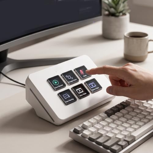 Jiawu Stream Controller Deck, 6 Customizable Keys (White) - Image 4