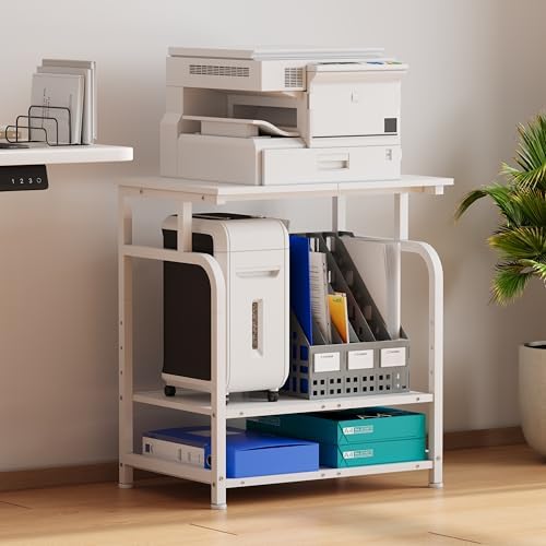 Unionly Large Rolling Printer Stand with Height Adjustable Shelf and Wheels - Image 2