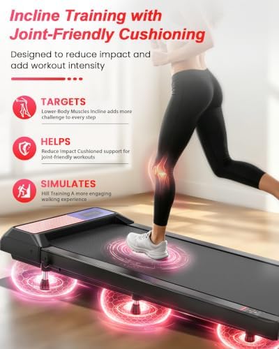 Walking Pad Treadmill with 8% Incline, Under Desk Treadmill - Image 4