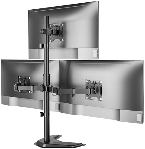 monTEK Freestanding Triple Monitor Stand for 17-32" Screens, 22 lbs Each by monTEK