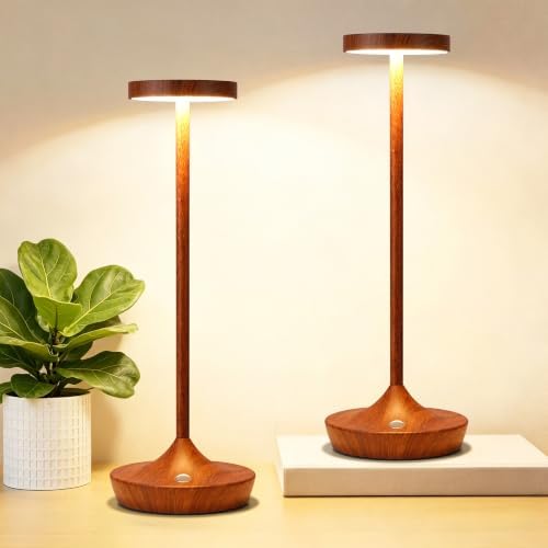 2 Pack Rechargeable Cordless Table Lamps 6000mAh LED Battery Table Light by YHT