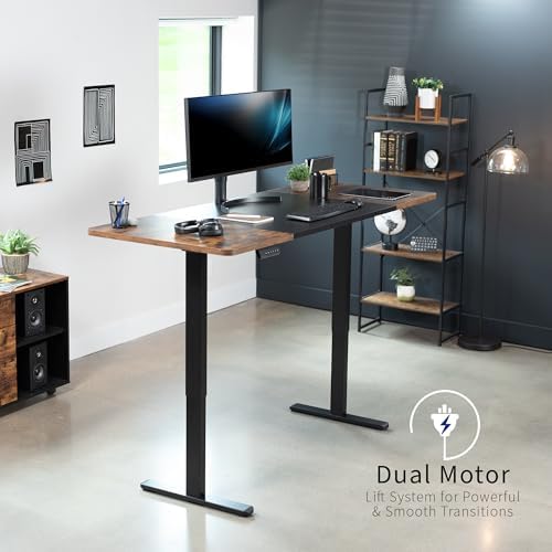 VIVO Black/Vintage Brown 71 x 30 in Standing Desk, DESK-KIT-E2B7BN - Image 4