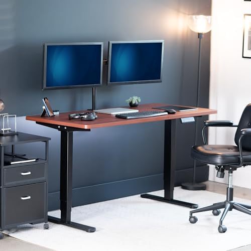 VIVO Dark Walnut 55 x 28 in Standing Desk, DESK-KIT-2B55D - Image 2