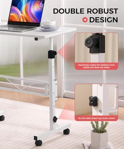 KLSMYHOKI Standing Desk Adjustable Height, Mobile Stand Up Desk with Wheels - Image 4