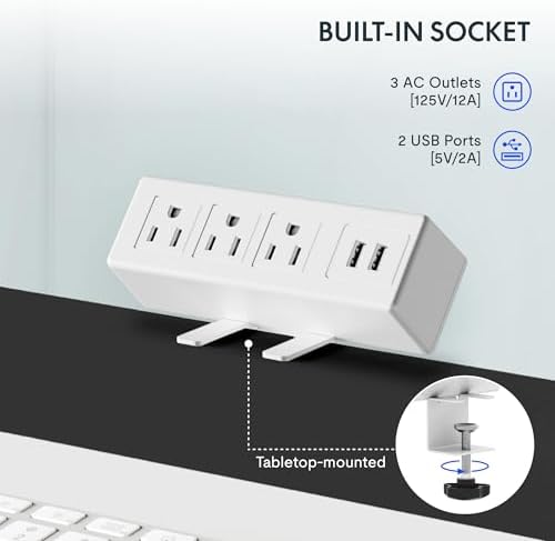 FLEXISPOT EN2 48"x24" Standing Desk with Power Strip Bundle, White - Image 3