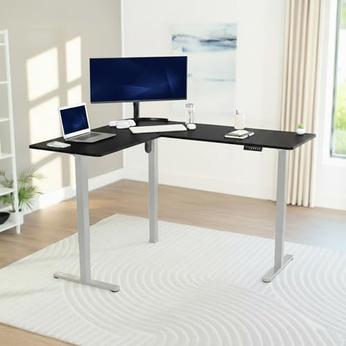 VIVO Black 63 x 55 in Corner Standing Desk, DESK-E3CTGB - Image 2