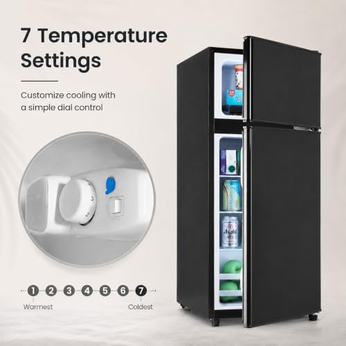 4.5 Cu.Ft Mini Fridge with Freezer, 2-Door Compact Refrigerator for Dorm/Office/Bedroom, Energy Efficient & Quiet, Black - Image 5