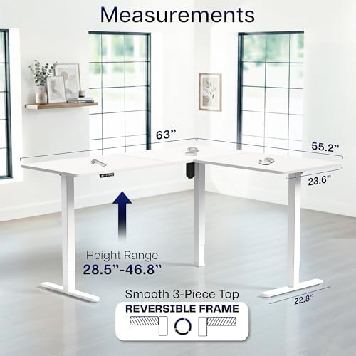 VIVO White 63 x 55 in Corner Standing Desk, DESK-E3CTW - Image 5