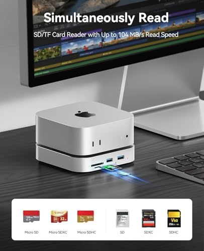 ORICO 8-in-1 Mac mini M4 Dock Compatible with Mac mini M6,M5 Pro,M4/M4 Pro - Image 4
