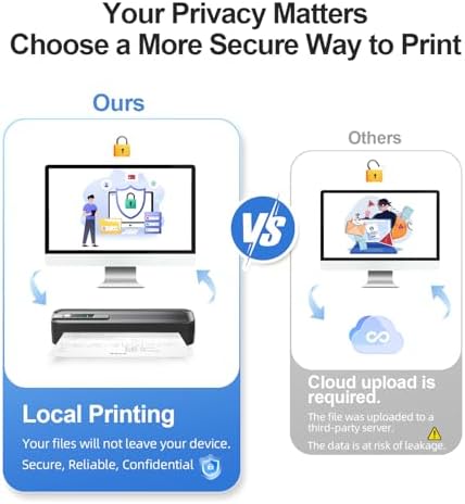 NETUM P801X Portable Printer Wireless for Travel, Inkless Thermal Printer for iOS,Andorid and PC, Supports Thermal Paper&Labels, 8.5"x11" US Letter & A4, for Home Office, Travel, Mobile Printing,Black - Image 6