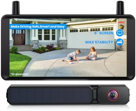 AUTO-VOX 6 Inch Solar Backup Camera Wireless, 1 Minute Easy Install by AUTO-VOX