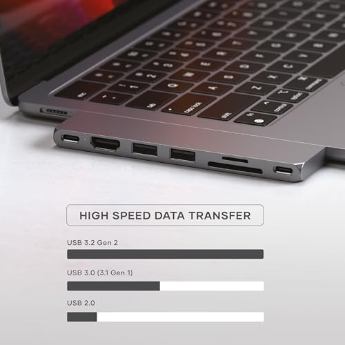 Satechi 7-in-1 USB-C Hub Pro Slim, 4K HDMI, USB 3.2 Gen 2, Space Gray - Image 3