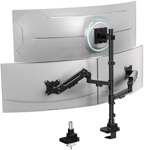 WALI Stacked Triple Monitor Mount for 49" UItrawides and Dual 34" Monitors by WALI