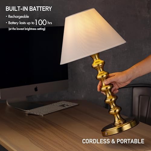 O'Bright Ember Rechargeable Table Lamp (Antique Brass_Baluster) - Image 3