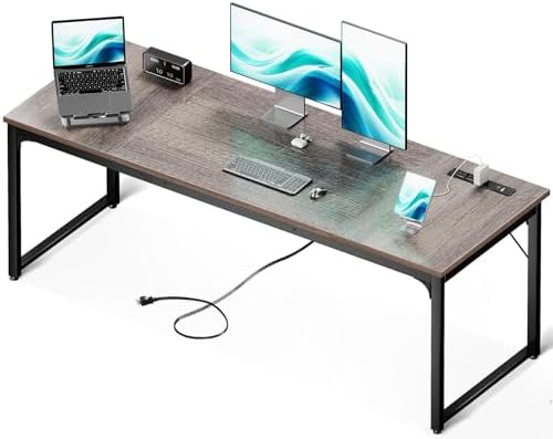 Coleshome 71 Inch Computer Desk with Power Outlet by Coleshome