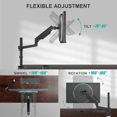 WALI Tall Single Monitor Arm for 13-33 inch Screens, up to 19.8 lbs - Image 5