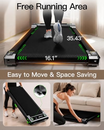 AKLUER Walking Pad Treadmill - 2.5HP Under Desk Treadmill with Incline - Image 4