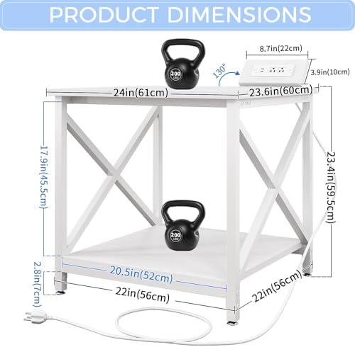 METYERRY 24"x23.6"Large Printer Stand with Power Outlet - Image 3