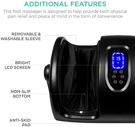 Best Choice Products Shiatsu Foot Massager with Heat for Plantar Fasciitis & Neuropathy, Kneading Foot & Calf Massager with Remote, 360° Adjustable Handle, Rolling & Compression Massage - Black - Image 6