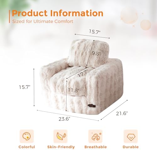 MAXYOYO Kids Bean Bag Chair, Comfy Upholstered Bean Bag Sofa with Filler - Image 2