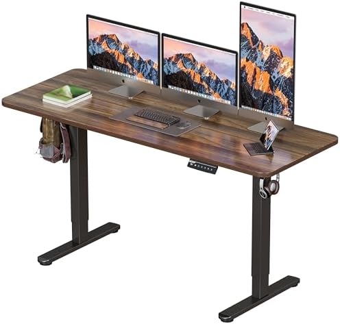 BIZUM Electric Standing Desk 63 x 24 Inch Computer Desk-Gaming Desk Dark Walnut Home Office Desks Height Adjustable Memory Stand Up Computer Workstation by Unknown