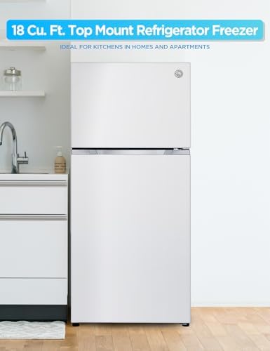 Commercial Cool 18 Cu. Ft. Top Mount Refrigerator with Freezer, 2-Door Refrigerator with Top Freezer and Adjustable Temperature Control, Ice Maker Ready, Energy Star Certified, White - Image 2