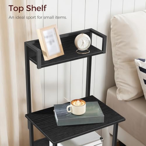 MAHANCRIS Printer Table with Storage, Home Printer Stand with File Cabinet, Fits A4/Letter Size Files, Printer Cabinet with Large Tabletop, Display Shelf, for Home Office, Black PTBK3501 - Image 4